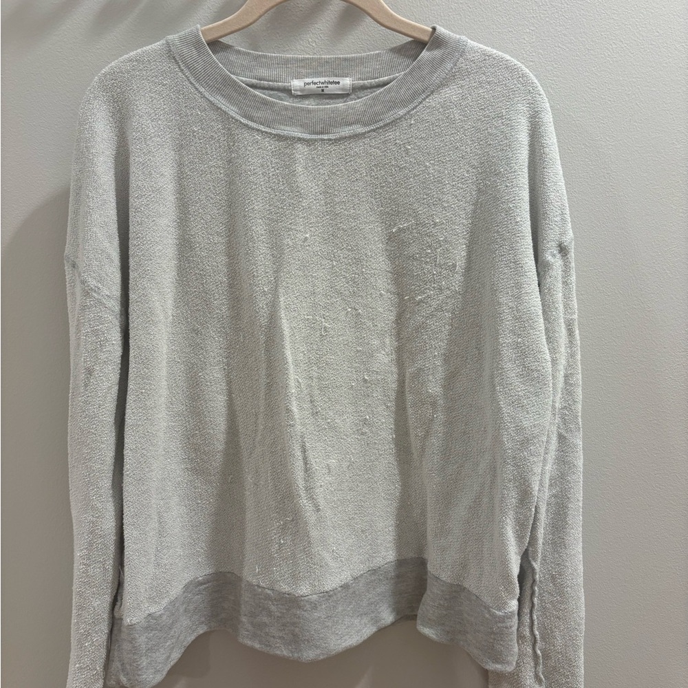 perfectwhitetee Light Gray Crew Neck Sweatshirt -